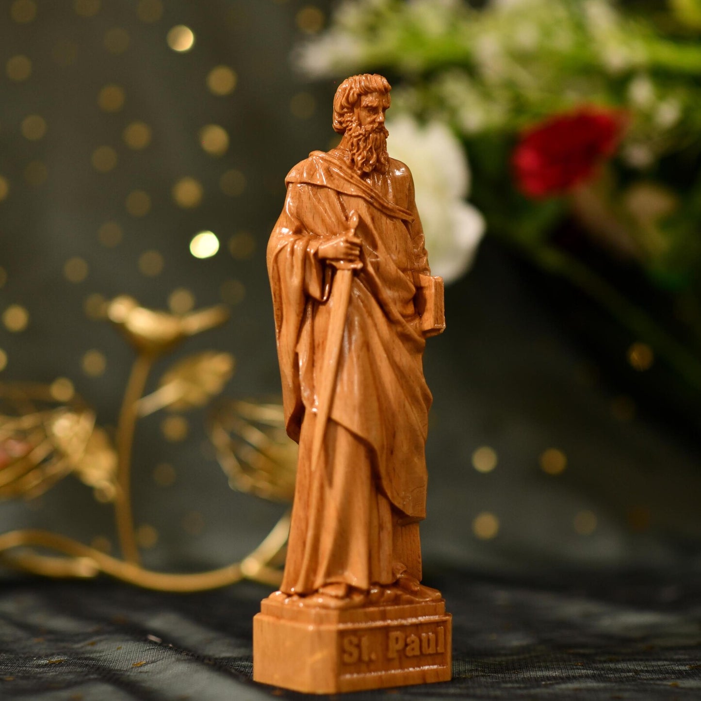 St. Paul Wooden Statue Saint - Handcrafted Wooden Statue