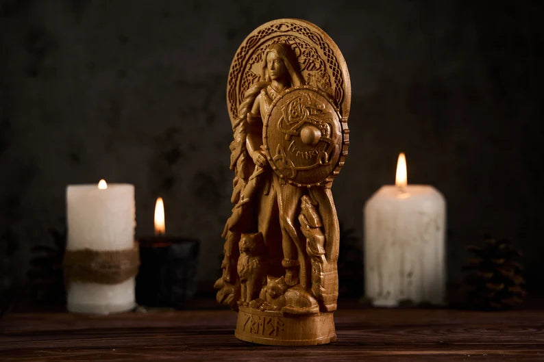 Freyja (Freya) Statue – Norse Goddess of Love & Beauty, Viking Gift and Nordic Home Decor, VK0044