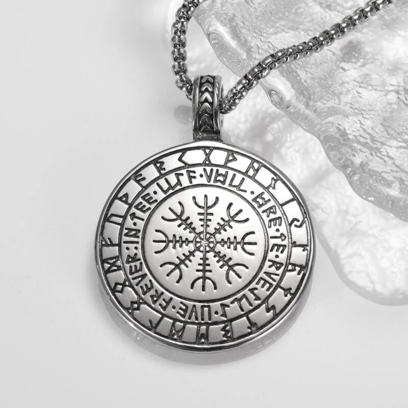 Yggdrasil Necklace – World Tree & Jormungandr World Serpent Pendant, Viking Rune Jewelry, Norse Mythology Gift, VKN0001