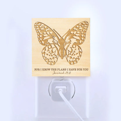 For I Know the Plans I Have for You, Engraved Wooden LED Night Light - NLG0005