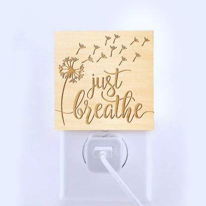 Just Breathe, Engraved Wooden LED Night Light - NLYG0003