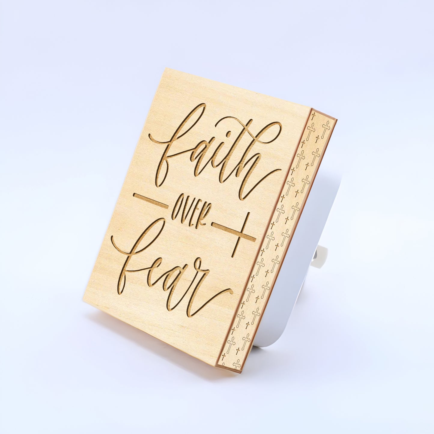 Faith Over Fear, Engraved Wooden LED Night Light - NLG0004