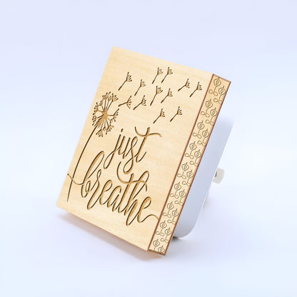 Just Breathe, Engraved Wooden LED Night Light - NLYG0003