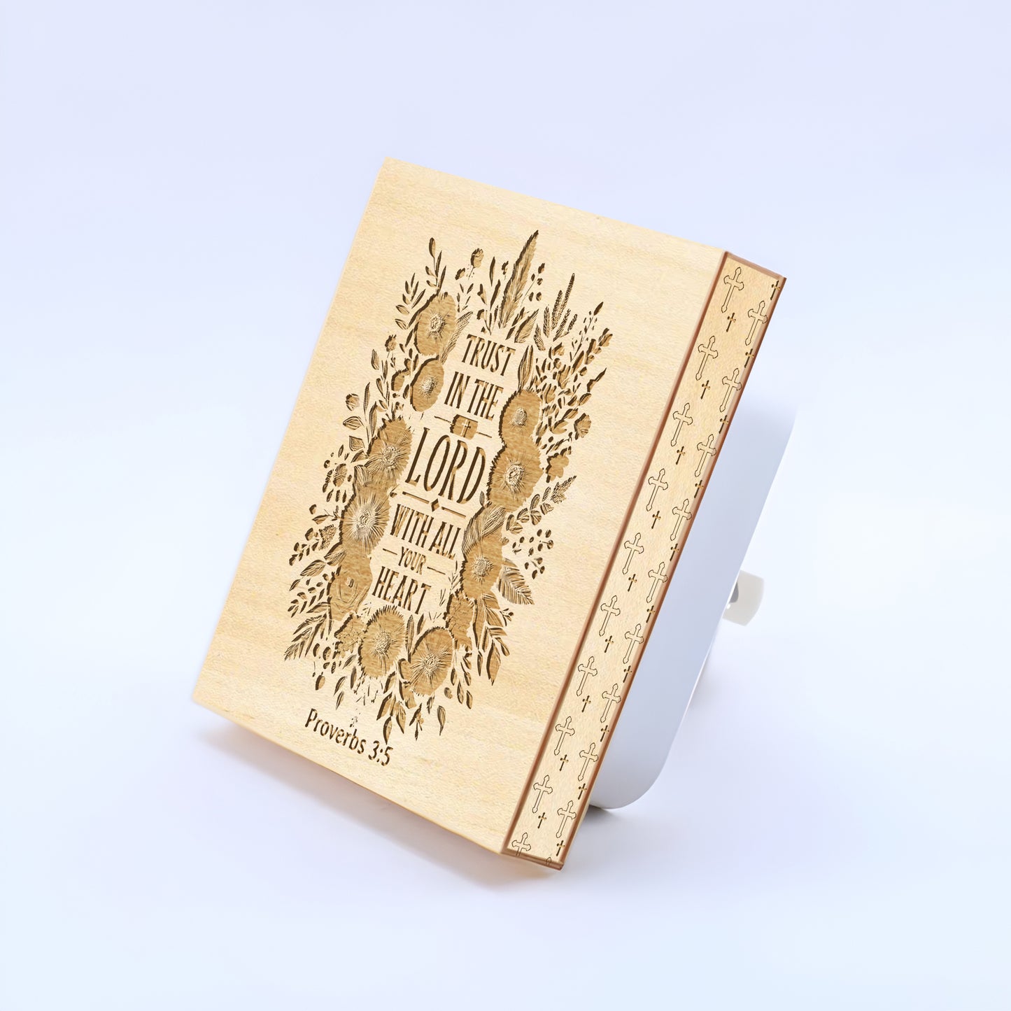 Trust in the Lord with All Your Heart, Engraved Wooden LED Night Light - NLG0003