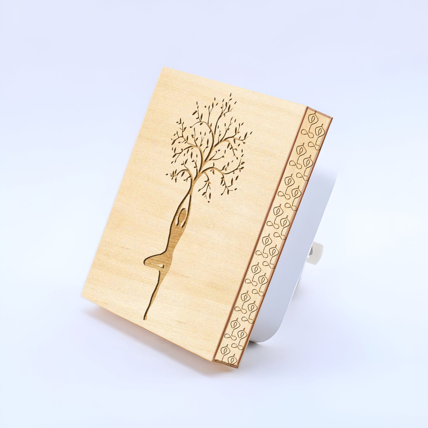 Yoga Tree Engraved Wooden LED Night Light - NLYG0001