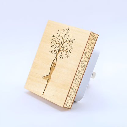 Yoga Tree Engraved Wooden LED Night Light - NLYG0001