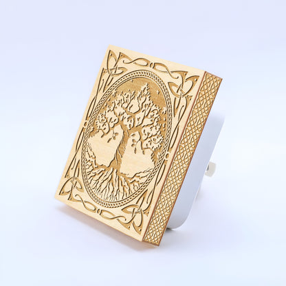 Yggdrasil Engraved Wooden LED Night Light - NLVK0012