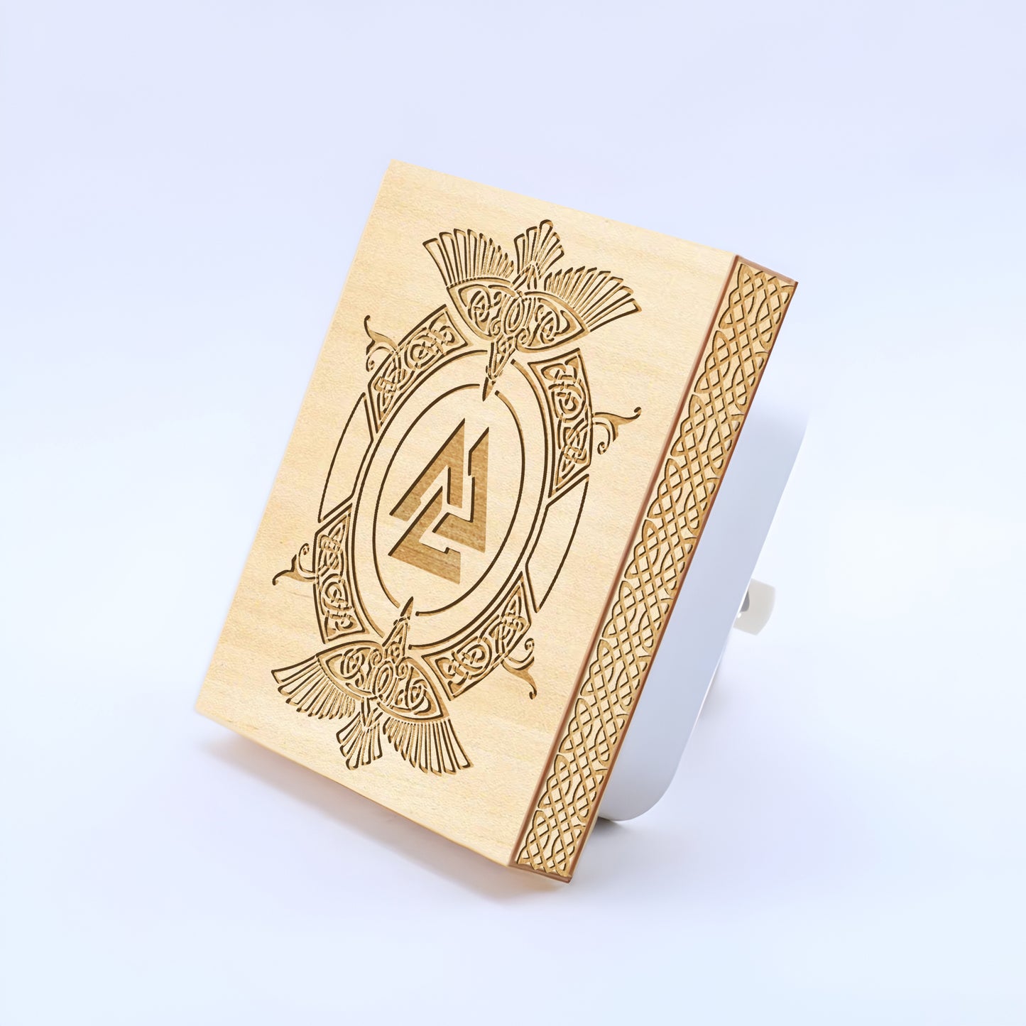 Odin's Ravens & Valknut Engraved Wooden LED Night Light - NLVK0015