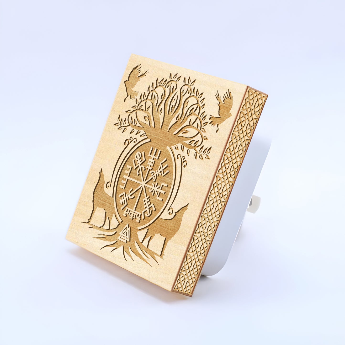 Sacred Norse Symbols Engraved Wooden LED Night Light - NLVK0007