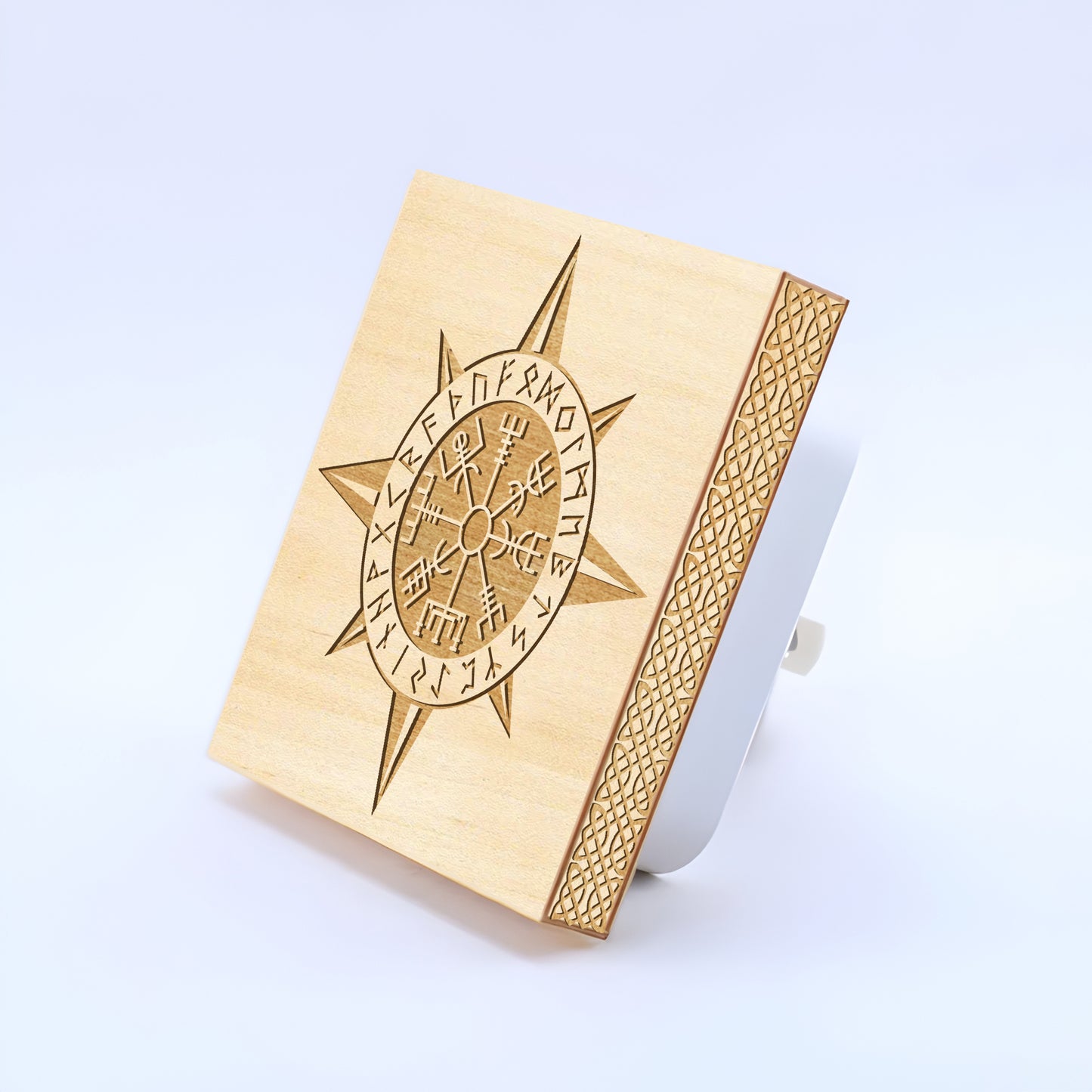 Vegvisir Viking Compass Engraved Wooden LED Night Light - NLVK0016