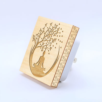 Yoga Engraved Wooden LED Night Light - NLYG0002