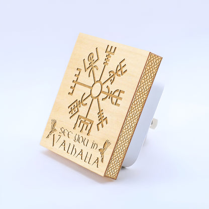 See You in Valhalla, Engraved Wooden LED Night Light - NLVK0002