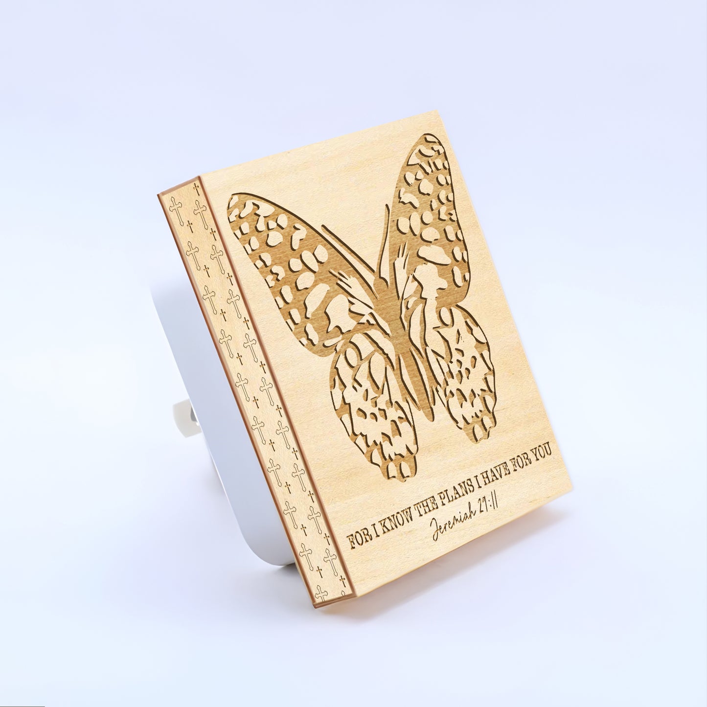 For I Know the Plans I Have for You, Engraved Wooden LED Night Light - NLG0005