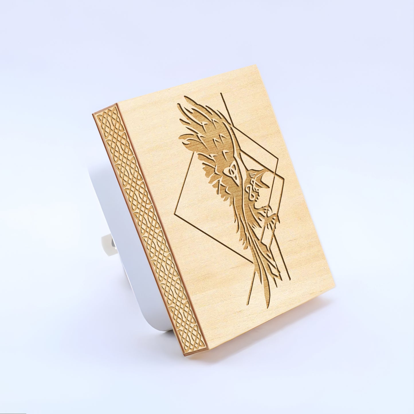 Viking Raven Engraved Wooden LED Night Light - NLVK0004