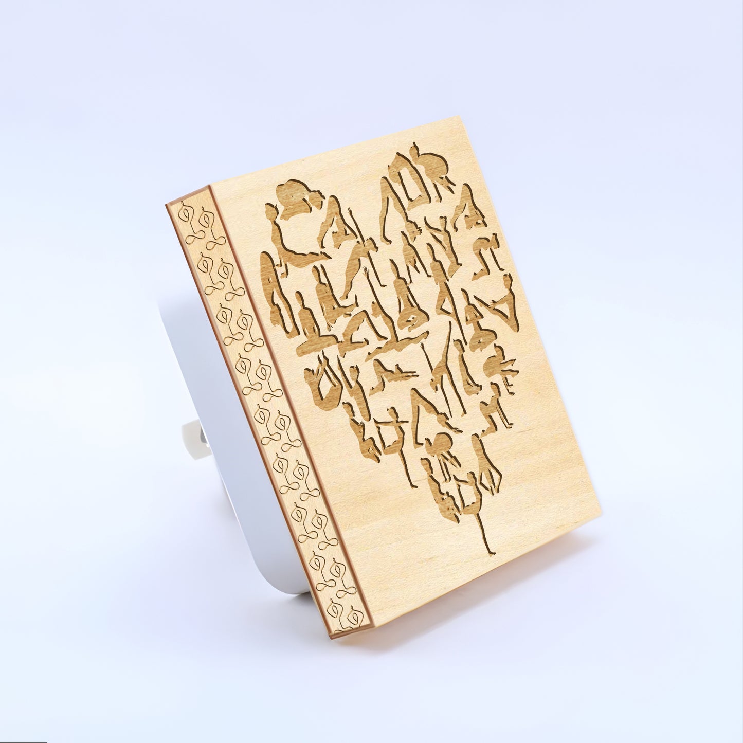 Yoga Heart Engraved Wooden LED Night Light - NLYG0005