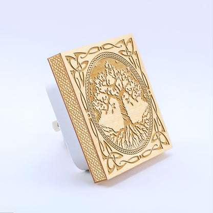 Yggdrasil Engraved Wooden LED Night Light - NLVK0012