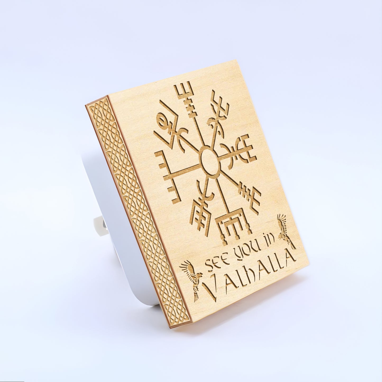See You in Valhalla, Engraved Wooden LED Night Light - NLVK0002