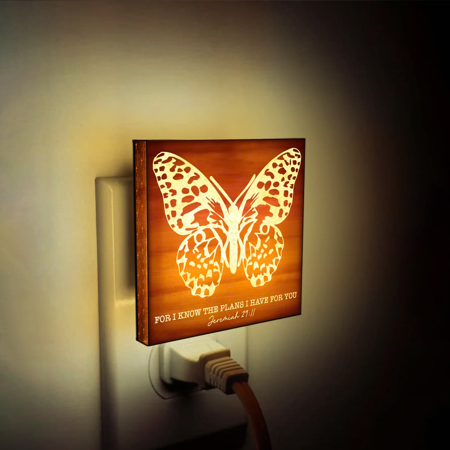 For I Know the Plans I Have for You, Engraved Wooden LED Night Light - NLG0005