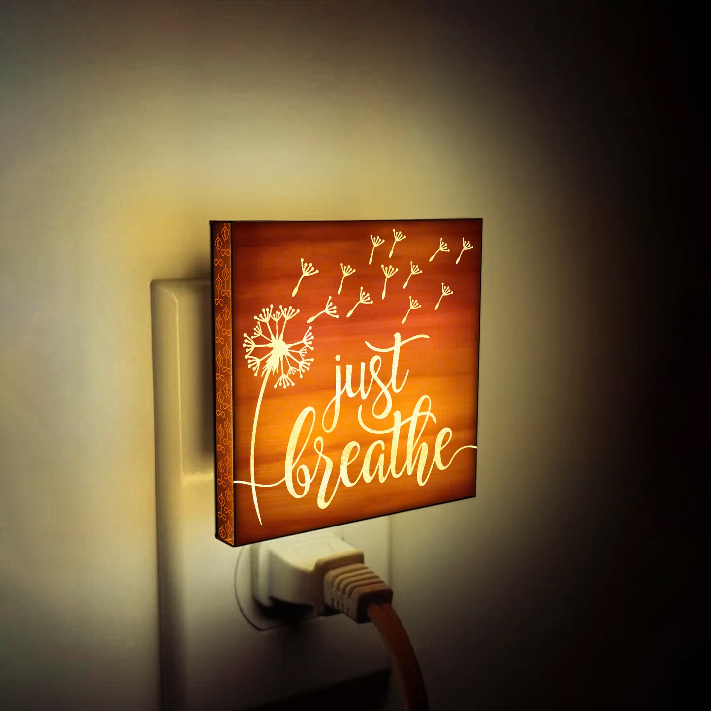 Just Breathe, Engraved Wooden LED Night Light - NLYG0003