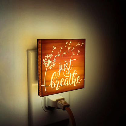 Just Breathe, Engraved Wooden LED Night Light - NLYG0003
