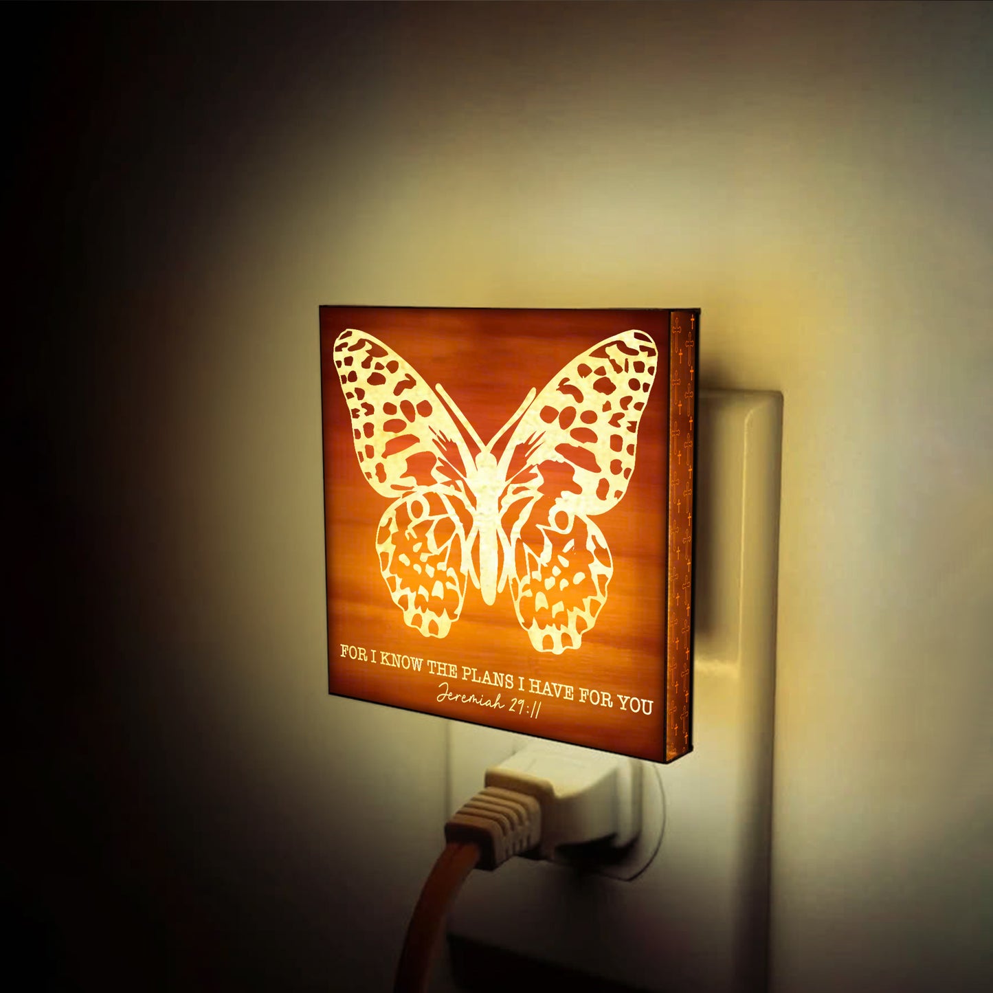 For I Know the Plans I Have for You, Engraved Wooden LED Night Light - NLG0005