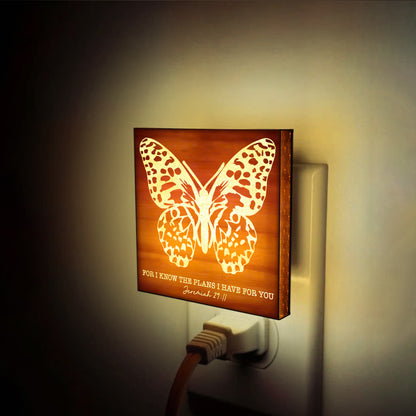 For I Know the Plans I Have for You, Engraved Wooden LED Night Light - NLG0005