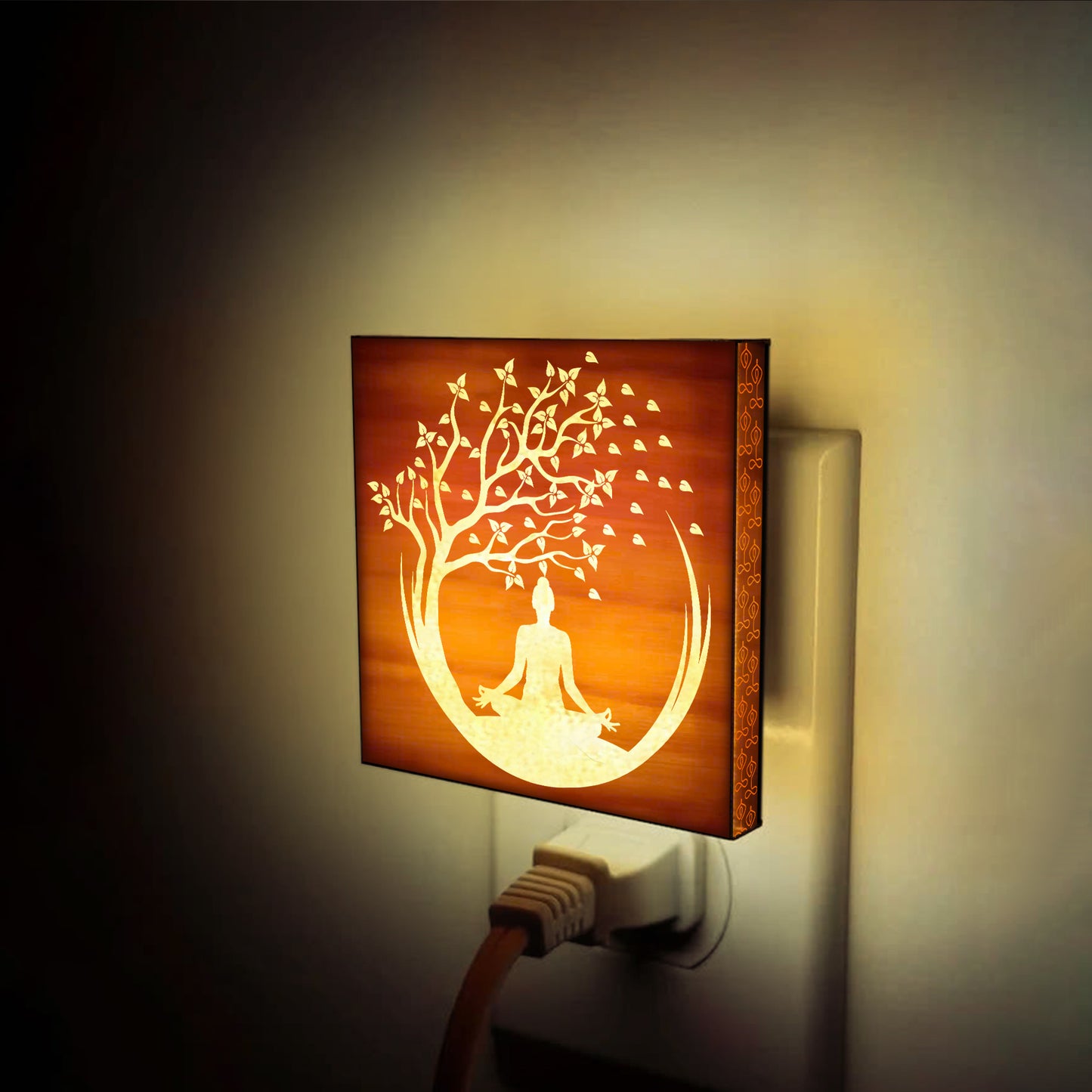 Yoga Engraved Wooden LED Night Light - NLYG0002