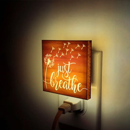 Just Breathe, Engraved Wooden LED Night Light - NLYG0003