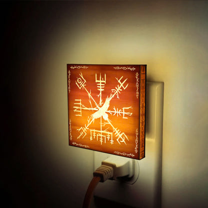 Raven of the North Engraved Wooden LED Night Light - NLVK0009