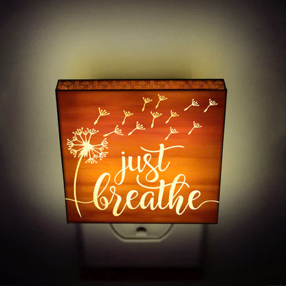 Just Breathe, Engraved Wooden LED Night Light - NLYG0003
