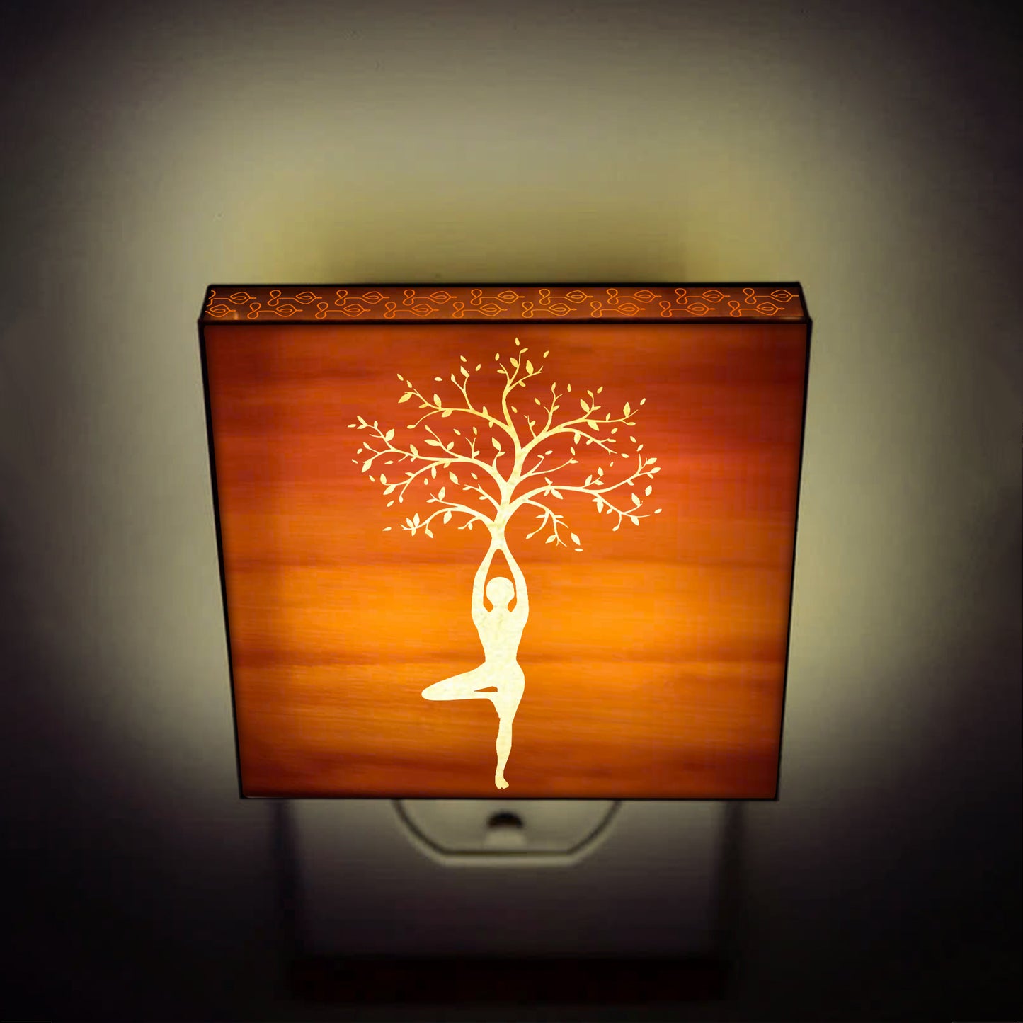 Yoga Tree Engraved Wooden LED Night Light - NLYG0001