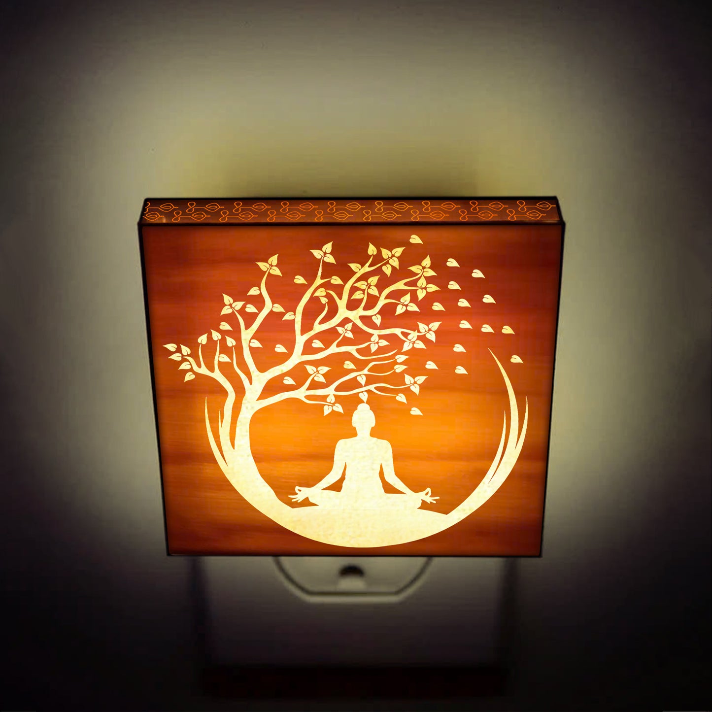 Yoga Engraved Wooden LED Night Light - NLYG0002