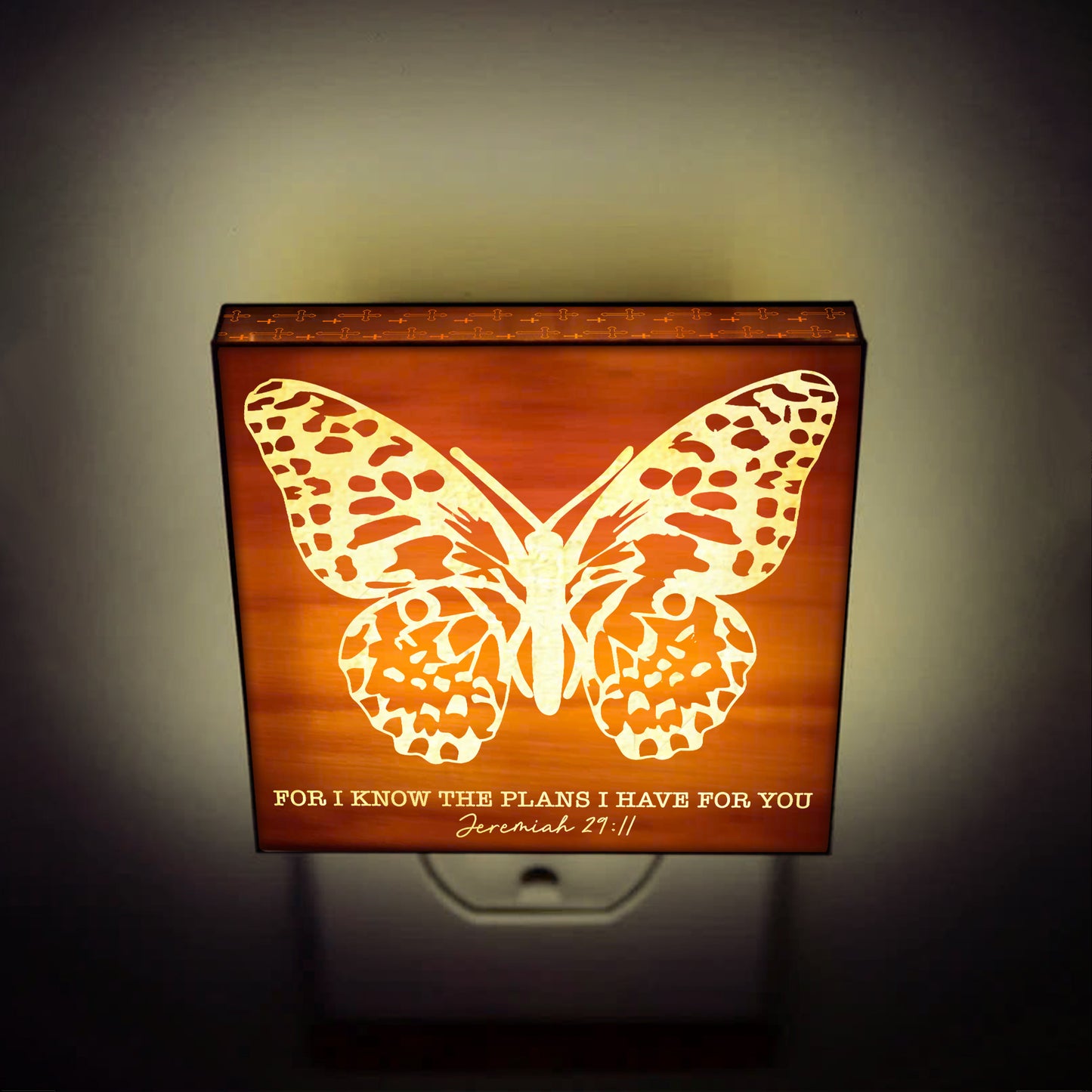 For I Know the Plans I Have for You, Engraved Wooden LED Night Light - NLG0005