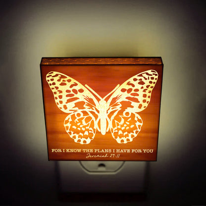 For I Know the Plans I Have for You, Engraved Wooden LED Night Light - NLG0005