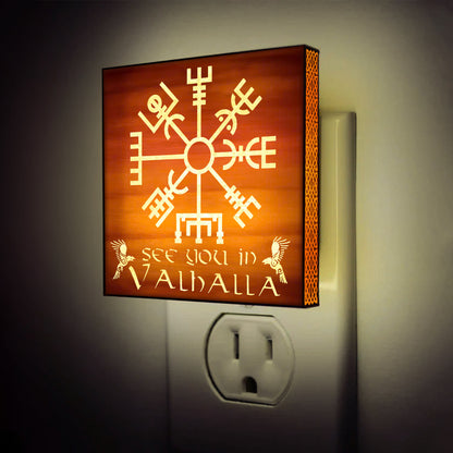 See You in Valhalla, Engraved Wooden LED Night Light - NLVK0002