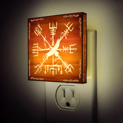 Raven of the North Engraved Wooden LED Night Light - NLVK0009