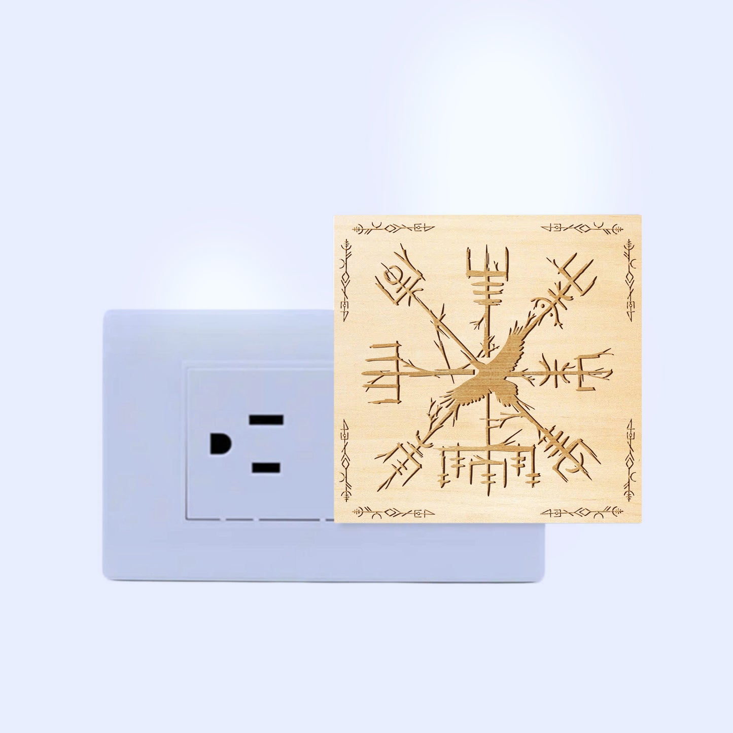 Raven of the North Engraved Wooden LED Night Light - NLVK0009