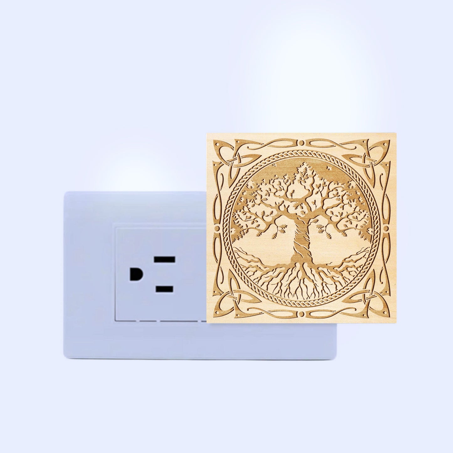 Yggdrasil Engraved Wooden LED Night Light - NLVK0012