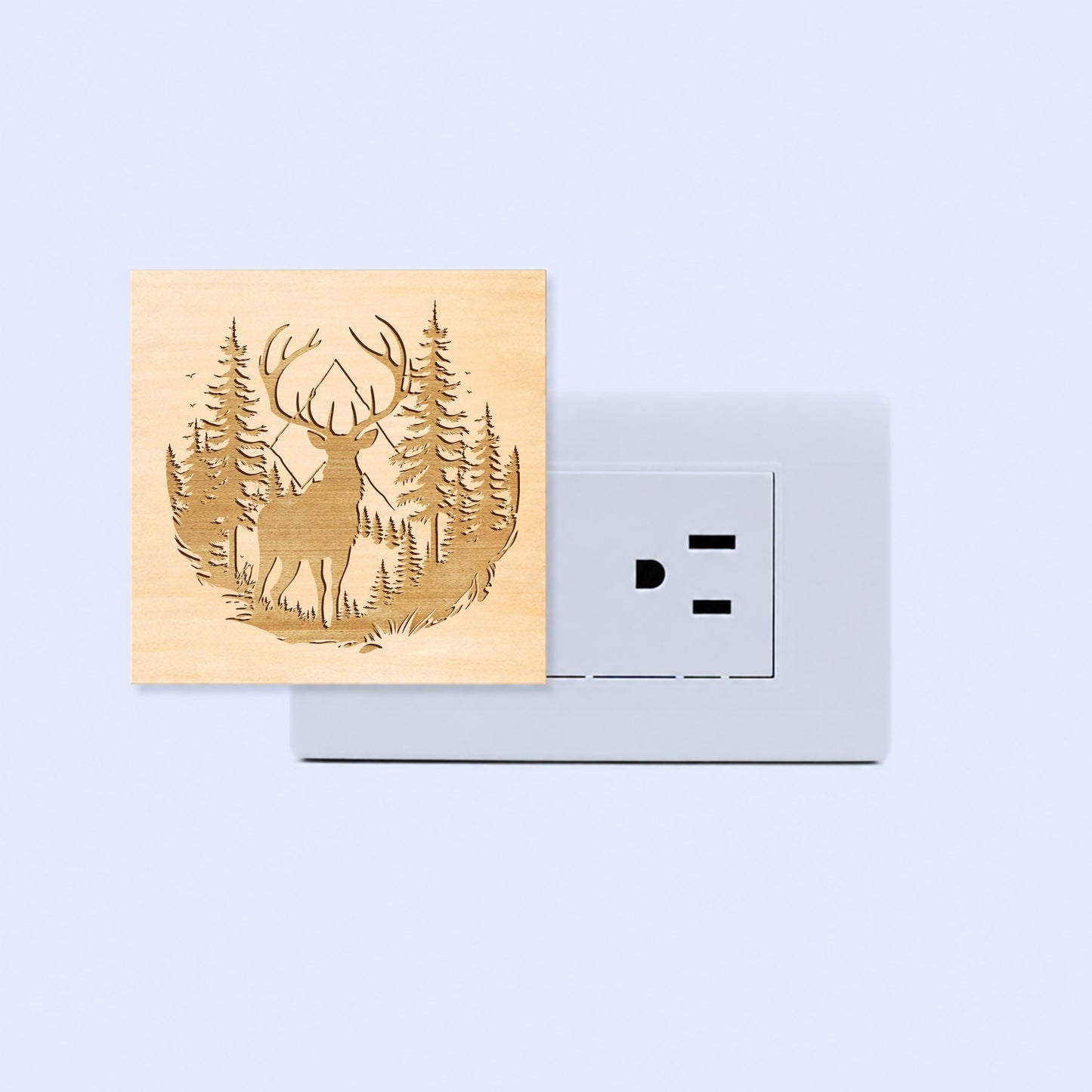 Deer Hunting Engraved Wooden LED Night Light - NLDH0002