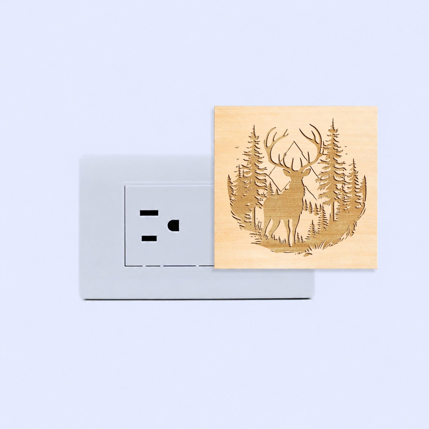 Deer Hunting Engraved Wooden LED Night Light - NLDH0002