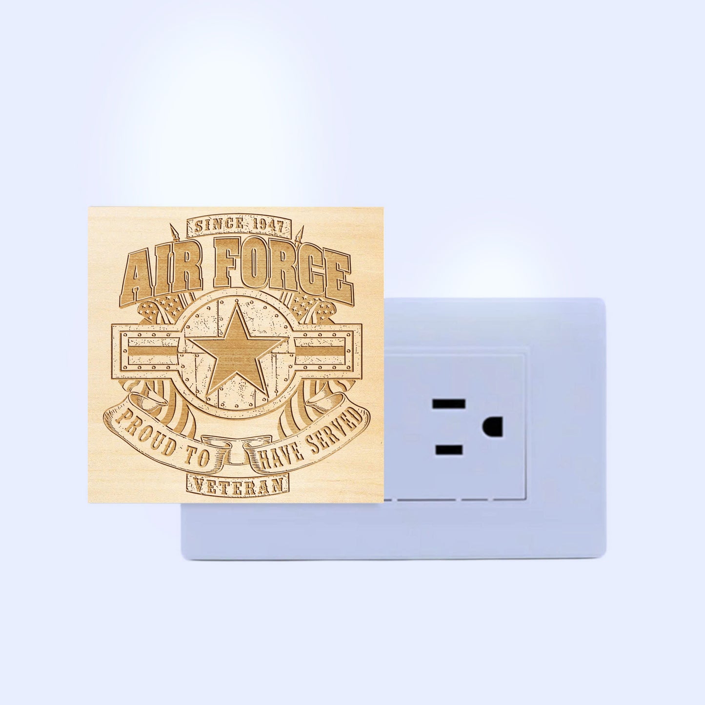 Air Force Veteran Special Edition | Engraved Wooden LED Night Light, NLV0017