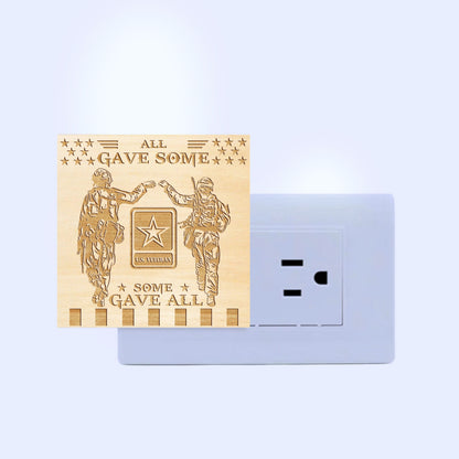 Army Veteran | All Gave Some - Some Gave All | Artistic Engraved Wooden LED Night Light, NLV0021