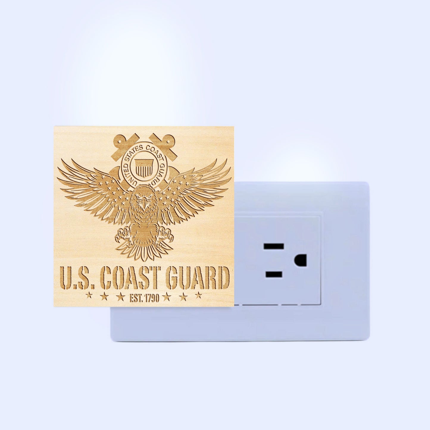 COAST GUARD Engraved Wooden LED Night Light, NLV0006E