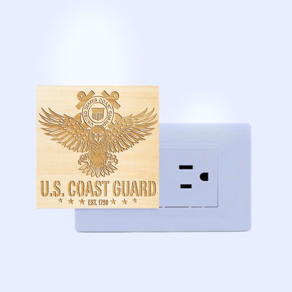COAST GUARD Engraved Wooden LED Night Light, NLV0006E