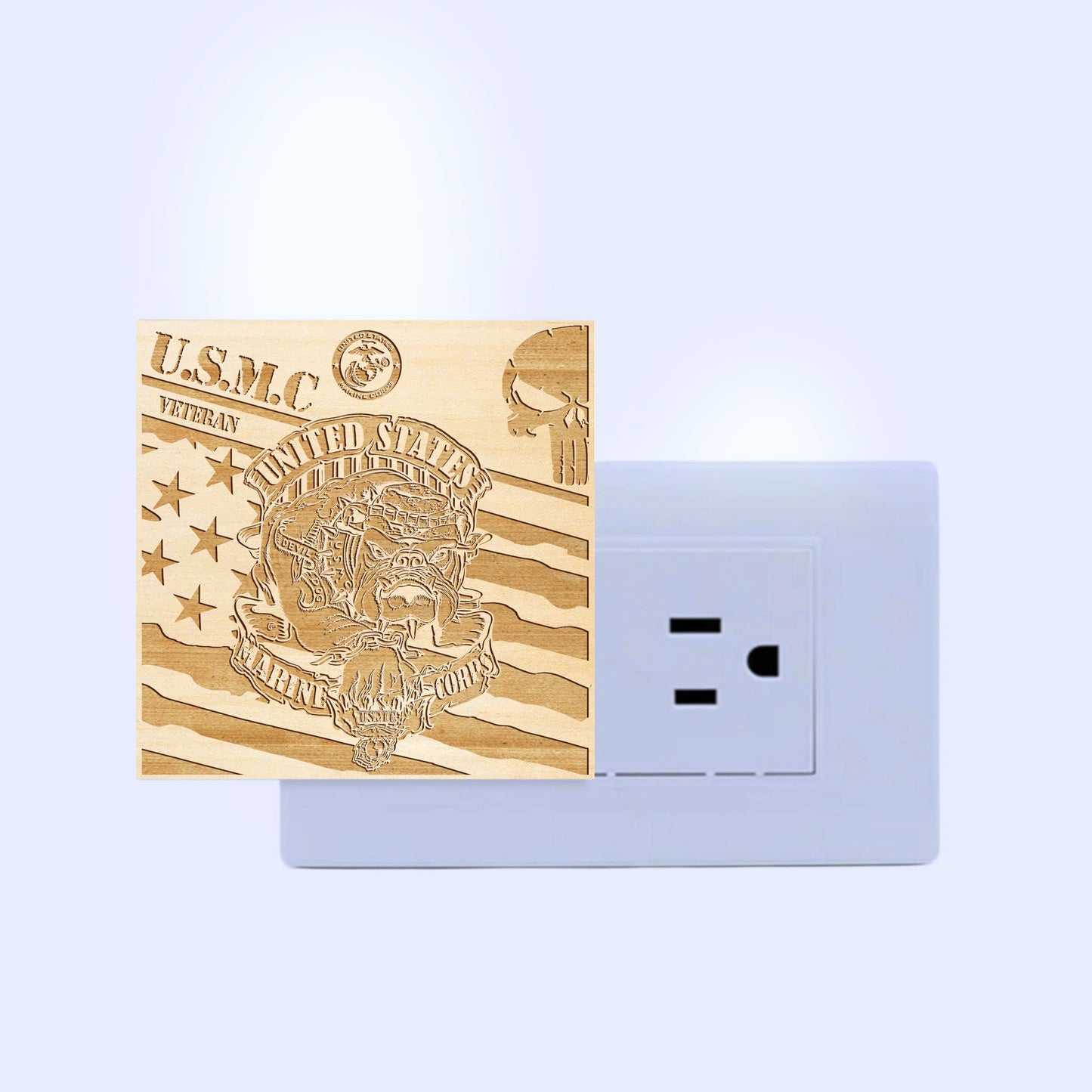 Marine Veteran | Special Edition | Artistic Engraved Wooden LED Night Light, NLV0029