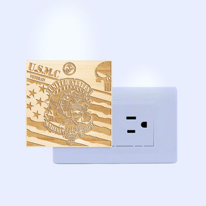 Marine Veteran | Special Edition | Artistic Engraved Wooden LED Night Light, NLV0029