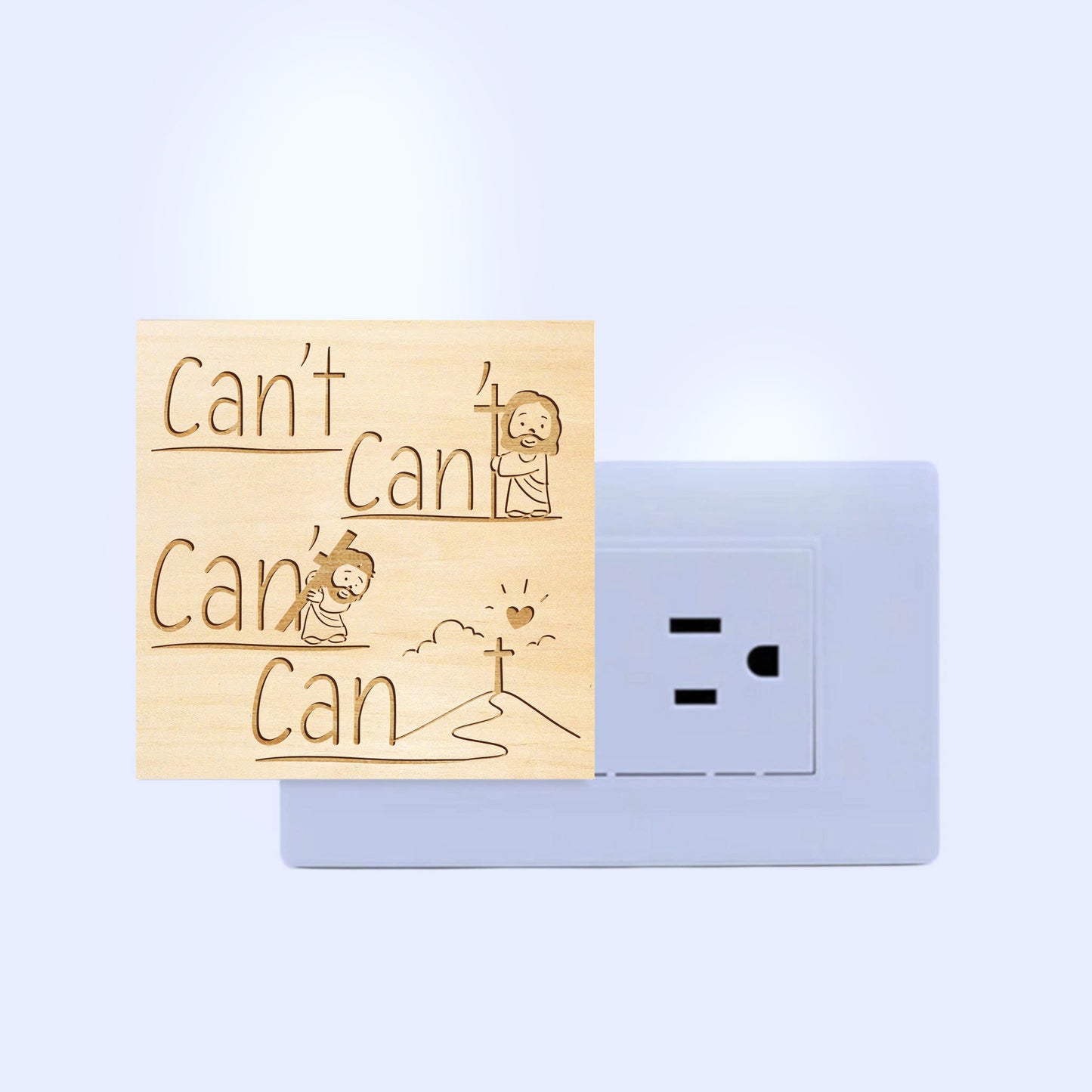 Faith Makes All Things Possible Artisan Engraved Wooden LED Night Light - NLG0016