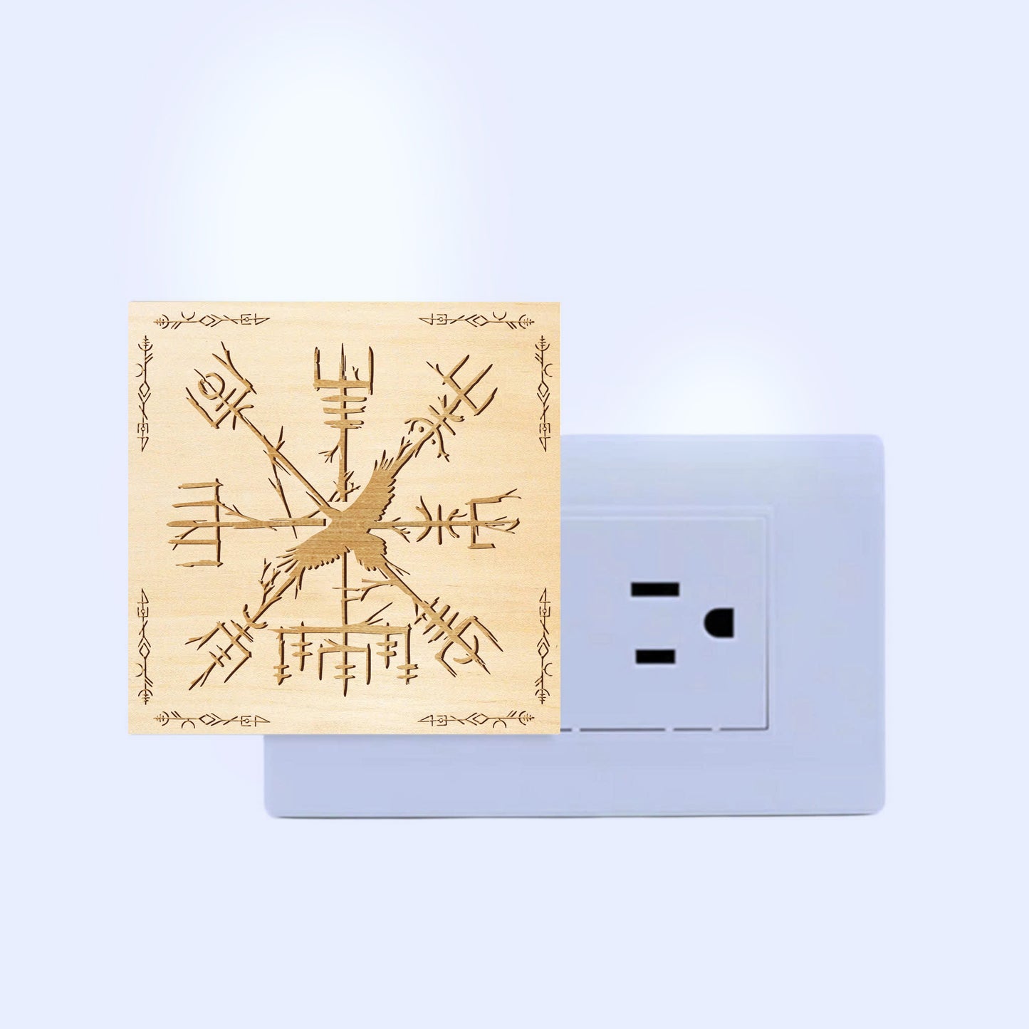Raven of the North Engraved Wooden LED Night Light - NLVK0009