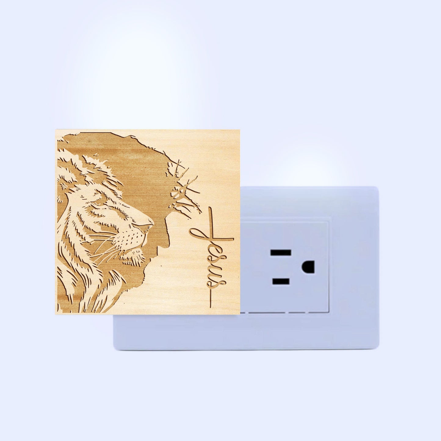 Lion of Judah Engraved Wooden LED Night Light - NLG0009