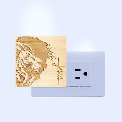 Lion of Judah Engraved Wooden LED Night Light - NLG0009